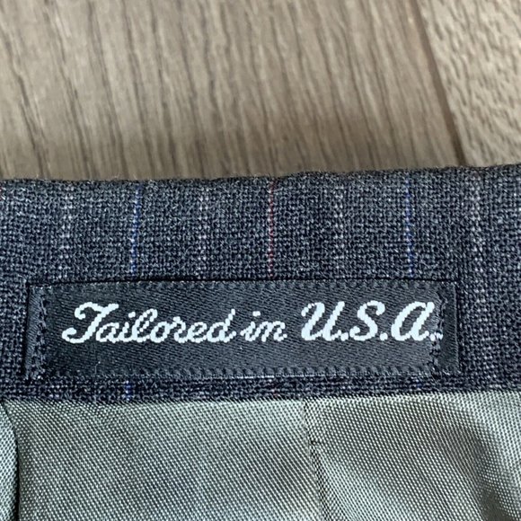 Daks London New York Mens See Desc. for Meas. Charcoal Grey w Pinstripes 2 piece - Picture 10 of 16